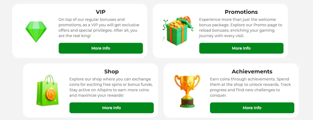 AllSpins VIP experience